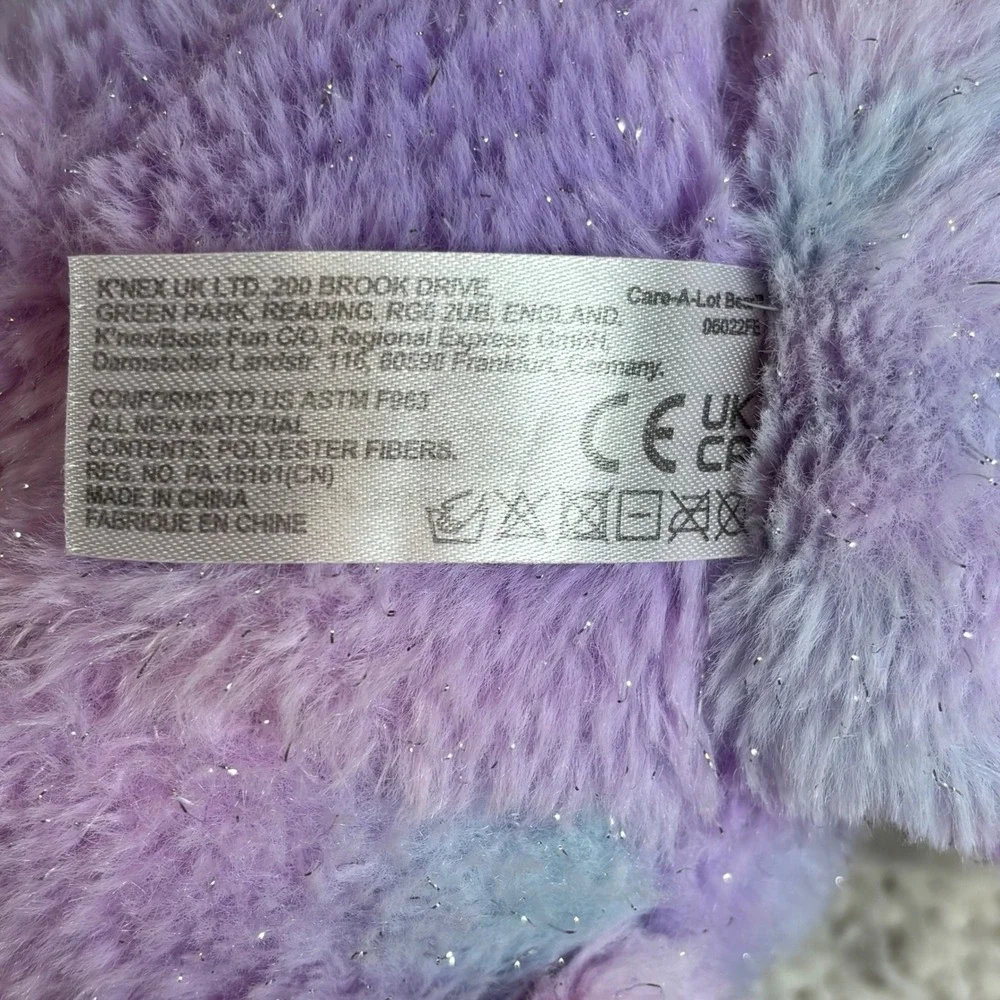 Care Bears Care-A-Lot Bear 40th Anniversary Plush Tie Dye Glitter 2022 Basic Fun